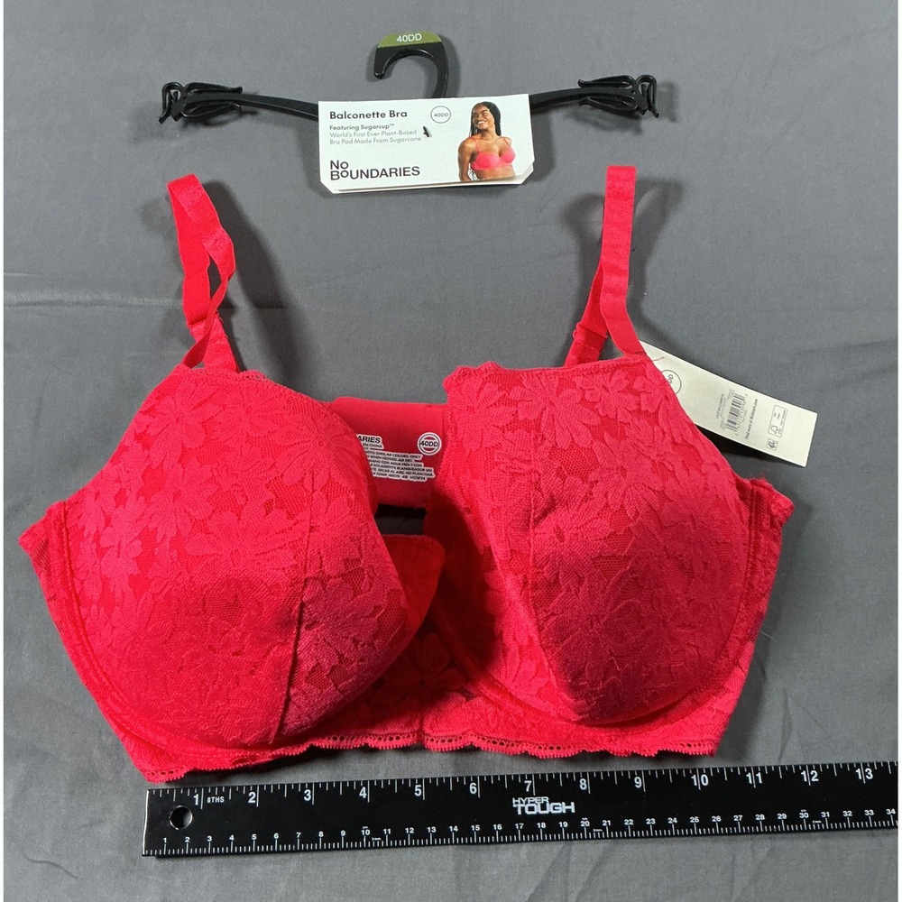 No Boundaries Balconette Bra 40DD Melon Delight Pink Lace Sugarcup Underwire NWT - Picture 2 of 8